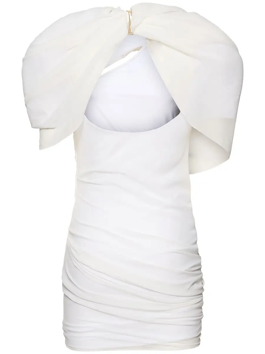 JACQUEMUS La Robe Castagna Draped Satin Dress | Thumbnail 4