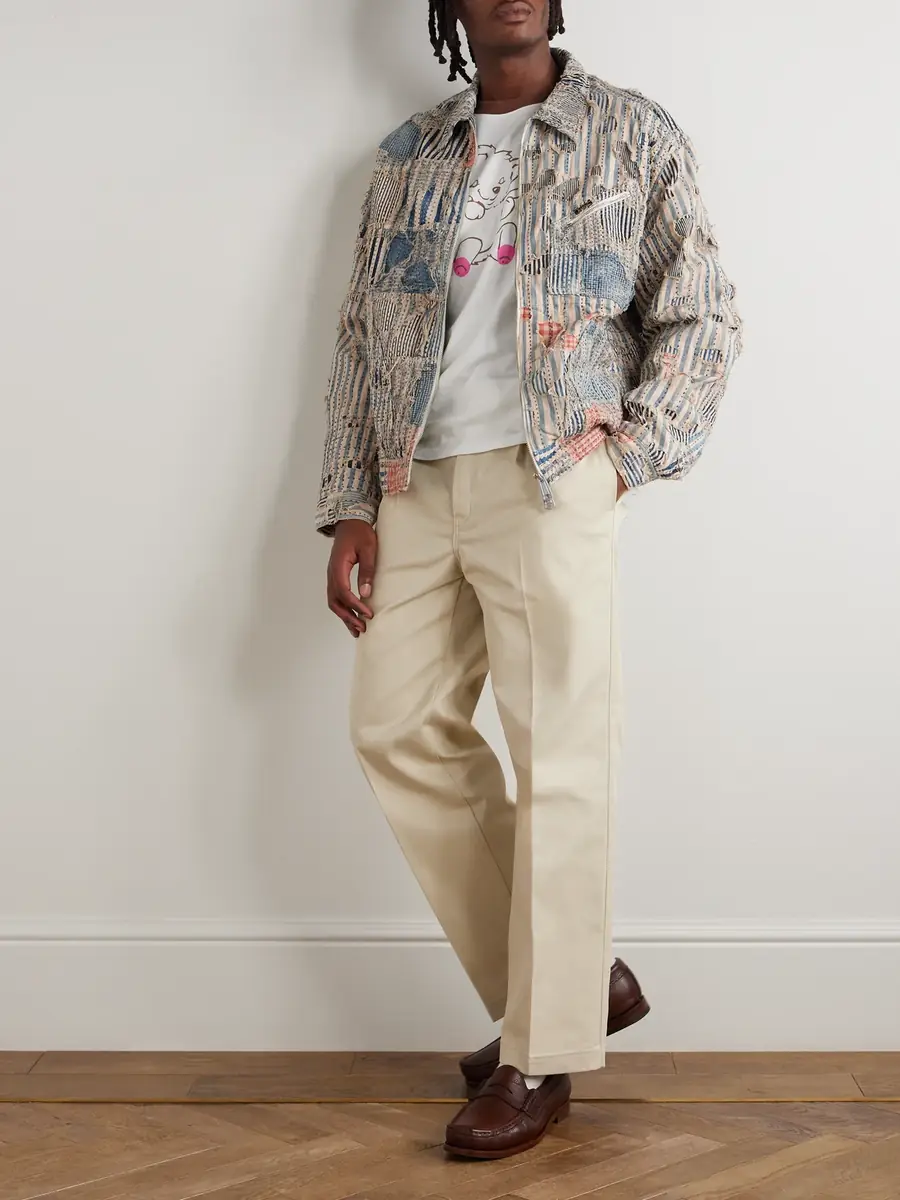 KAPITAL Boro Distressed Patchwork Cotton and Linen-Blend Zip-Up Jacket - Men | Thumbnail 2 KAPITAL Boro Distressed Patchwork Cotton and Linen-Blend Zip-Up Jacket - Men | Thumbnail 2