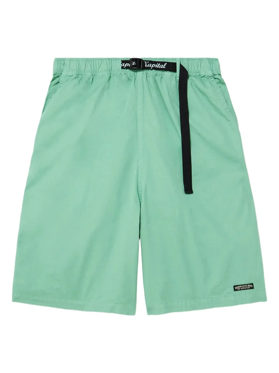 Easy Wide-Leg Belted Cotton-Twill Shorts - Men