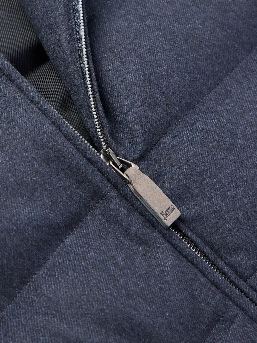 HERNO Suede-Trimmed Quilted Silk and Cashmere-Blend Twill Down Gilet - Men | Thumbnail 4 HERNO Suede-Trimmed Quilted Silk and Cashmere-Blend Twill Down Gilet - Men | Thumbnail 4