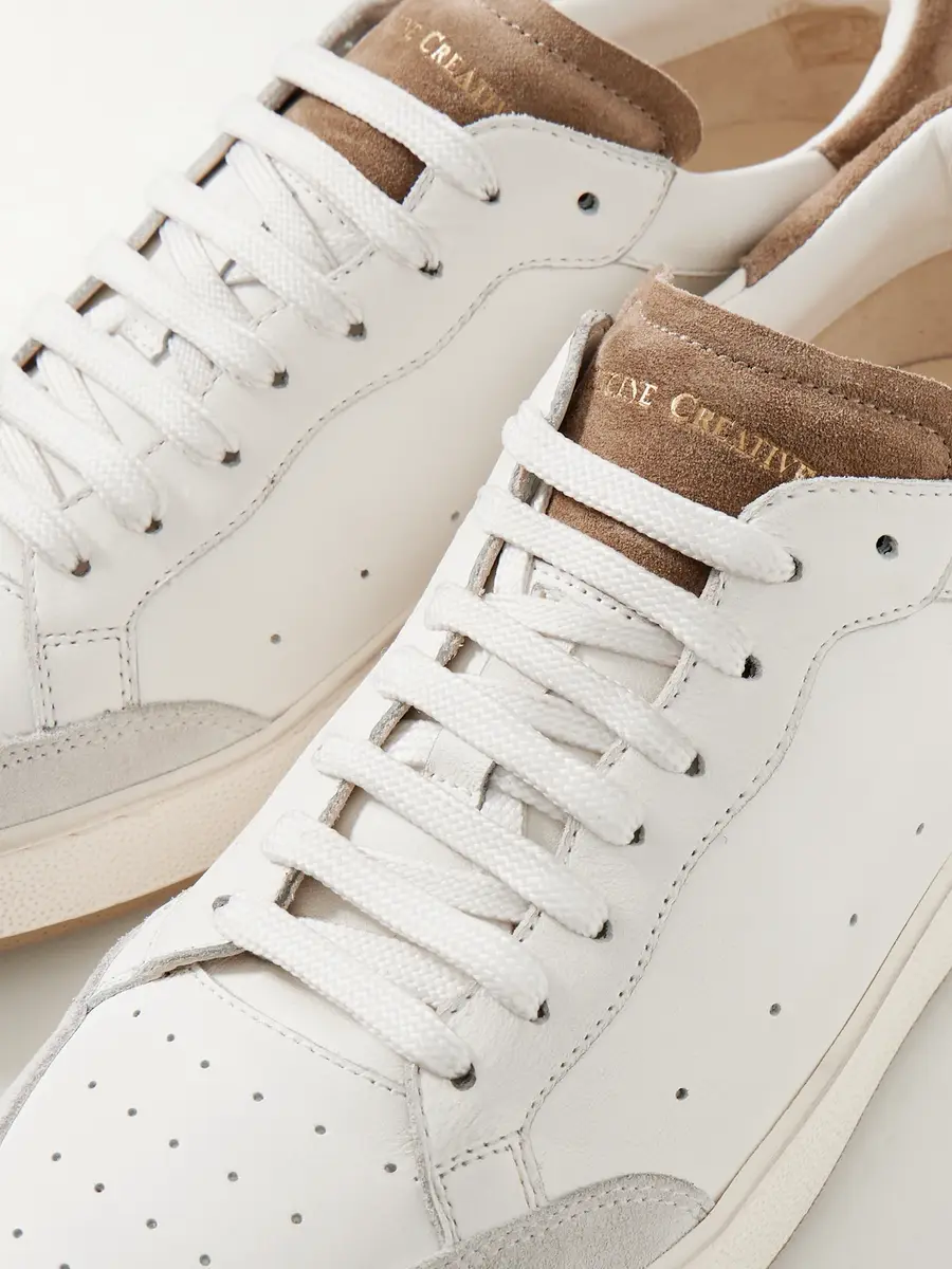 Officine Creative The Answer 001 Distressed Suede-Trimmed Leather Sneakers - Men | Thumbnail 4 Officine Creative The Answer 001 Distressed Suede-Trimmed Leather Sneakers - Men | Thumbnail 4