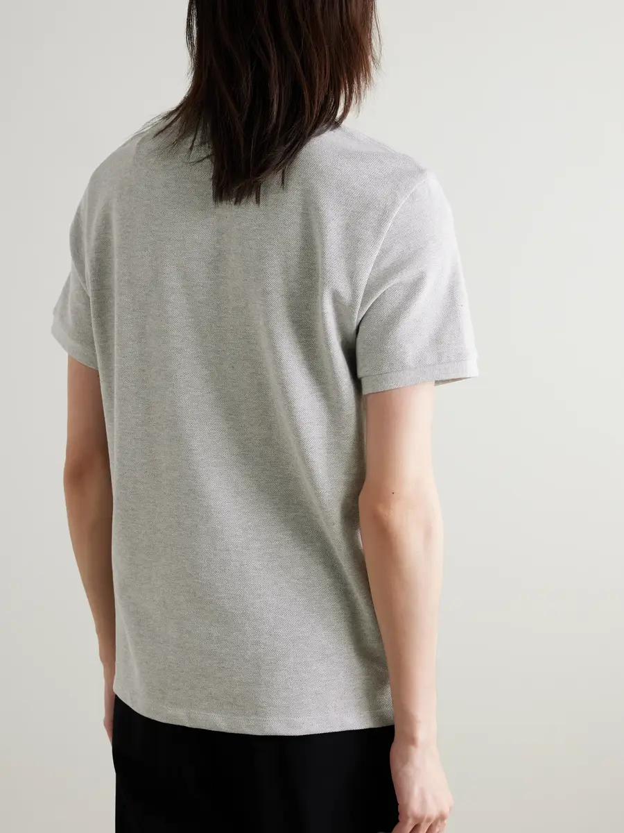 AMI PARIS Logo-Embroidered Organic Cotton-Piqué Polo Shirt - Men | Thumbnail 3 AMI PARIS Logo-Embroidered Organic Cotton-Piqué Polo Shirt - Men | Thumbnail 3