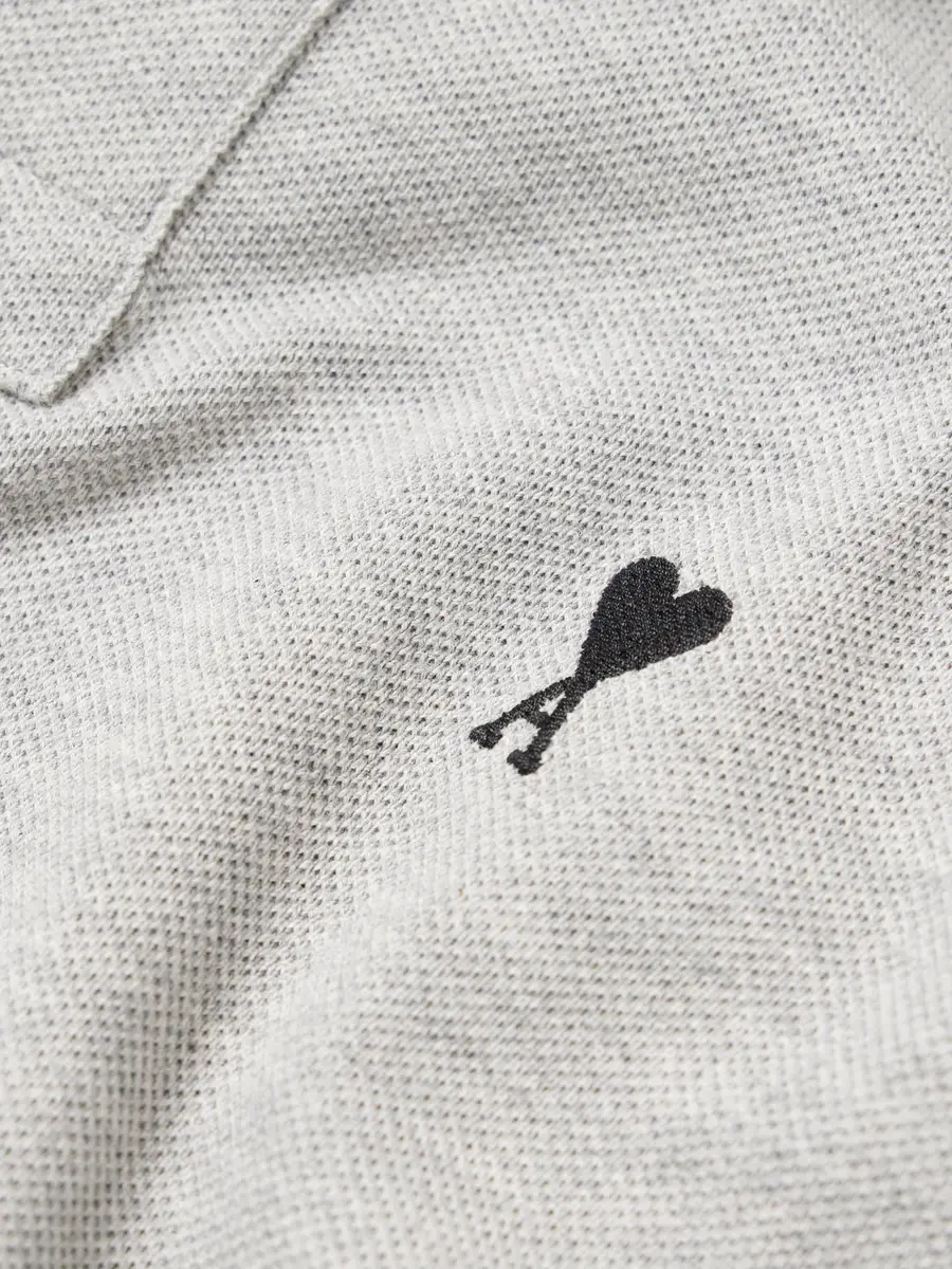 AMI PARIS Logo-Embroidered Organic Cotton-Piqué Polo Shirt - Men | Thumbnail 4 AMI PARIS Logo-Embroidered Organic Cotton-Piqué Polo Shirt - Men | Thumbnail 4