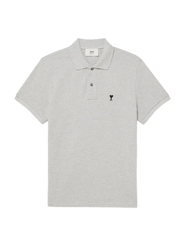 AMI PARIS Logo-Embroidered Organic Cotton-Piqué Polo Shirt - Men