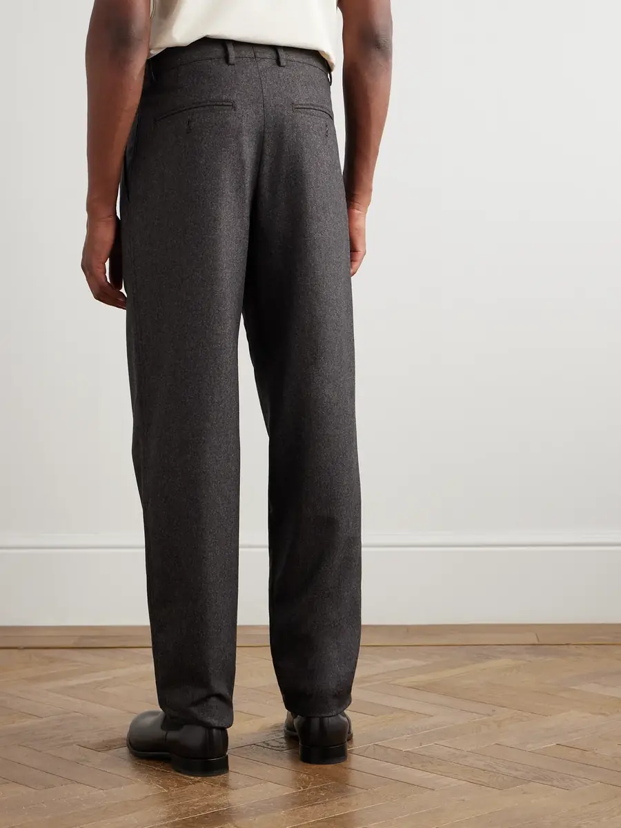 Brunello Cucinelli Straight-Leg Pleated Virgin Wool-Flannel Trousers - Men | Thumbnail 4 Brunello Cucinelli Straight-Leg Pleated Virgin Wool-Flannel Trousers - Men | Thumbnail 4