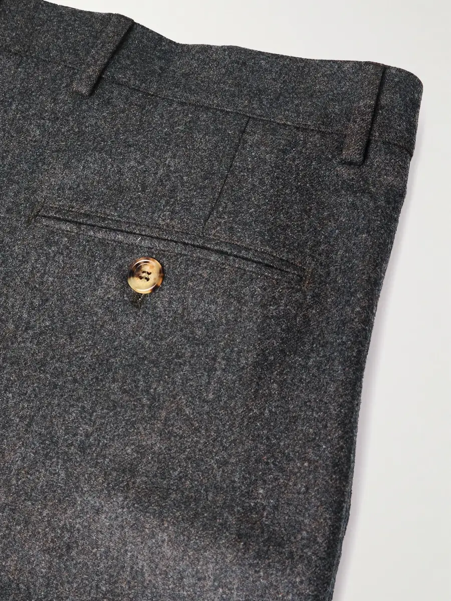 Brunello Cucinelli Straight-Leg Pleated Virgin Wool-Flannel Trousers - Men | Thumbnail 5 Brunello Cucinelli Straight-Leg Pleated Virgin Wool-Flannel Trousers - Men | Thumbnail 5