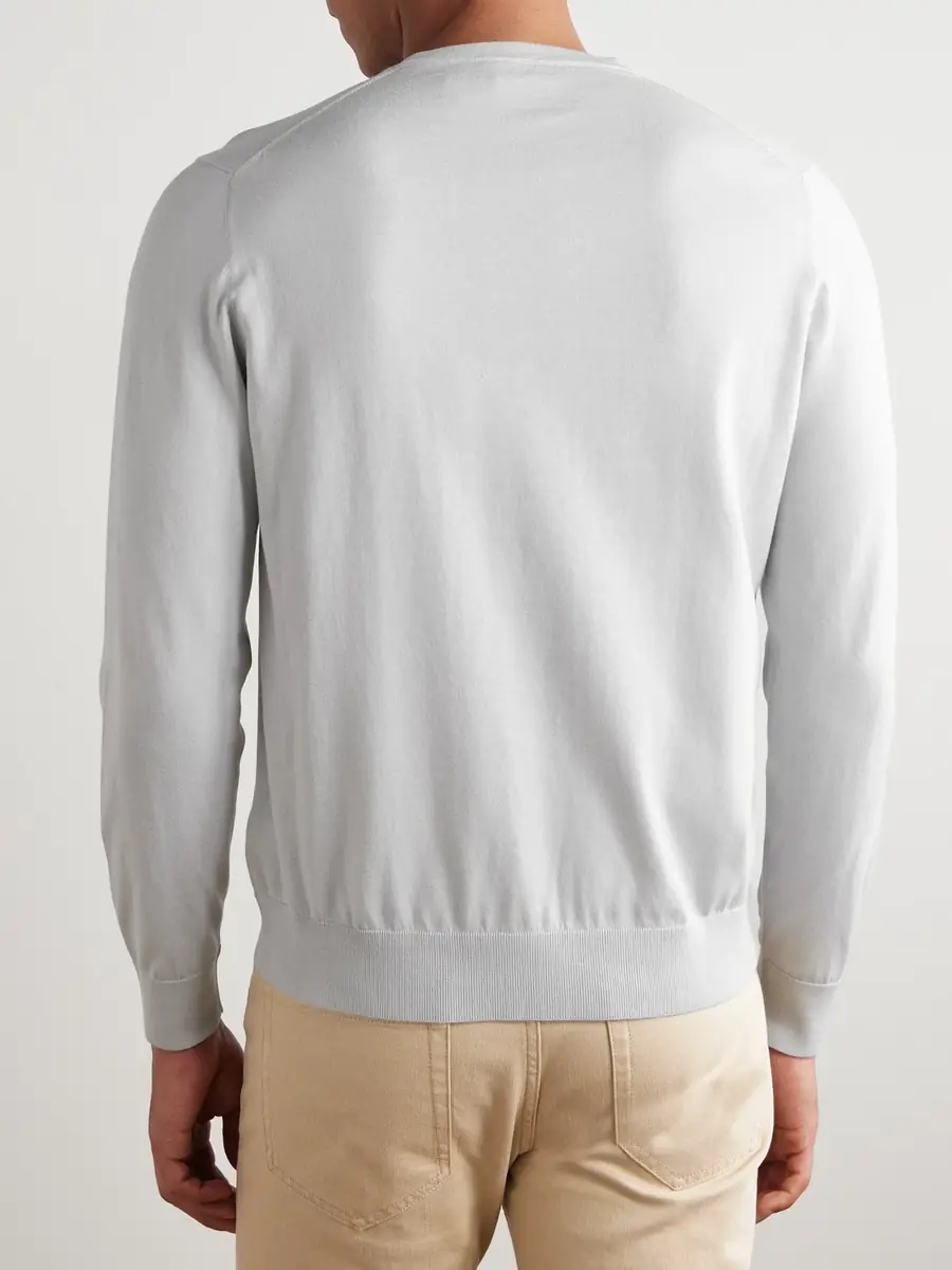 Loro Piana Ice Wish™ Sea Island Cotton Sweater - Men | Thumbnail 4 Loro Piana Ice Wish™ Sea Island Cotton Sweater - Men | Thumbnail 4