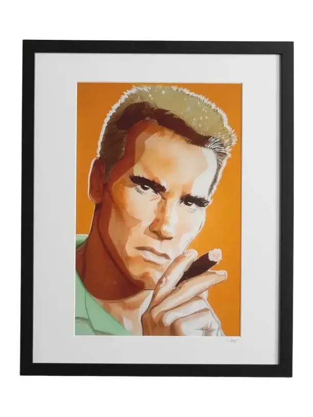 Sonic Editions Framed 1985 Arnold Schwarzenegger Print, 16" x 20" - Men