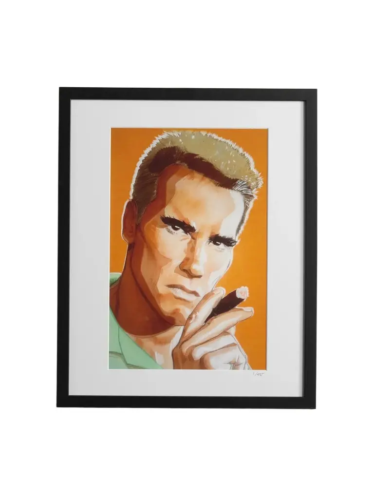 Sonic Editions Framed 1985 Arnold Schwarzenegger Print, 16" x 20" - Men
