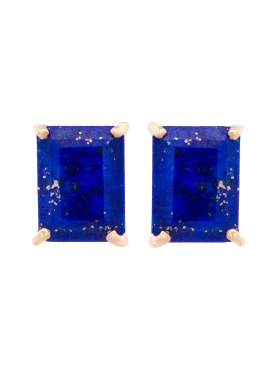 Lapis Lazuli 18K Gold Stud Earring Lapis Lazuli 18K Gold Stud Earring