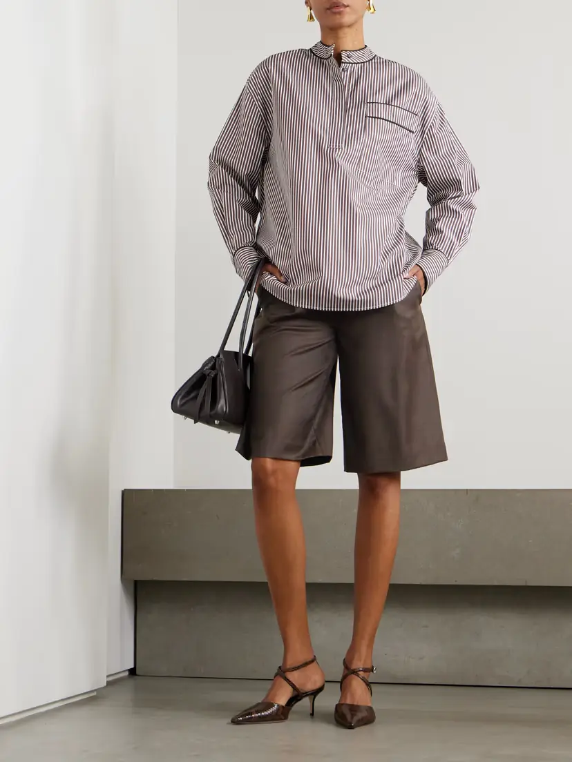 Loulou de Saison Adler Pleated Wool-twill Shorts | Thumbnail 2 Loulou de Saison Adler Pleated Wool-twill Shorts | Thumbnail 2