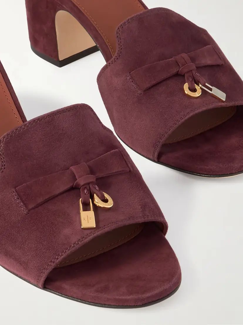 Loro Piana Summer Charms Embellished Suede Mules | Thumbnail 4 Loro Piana Summer Charms Embellished Suede Mules | Thumbnail 4