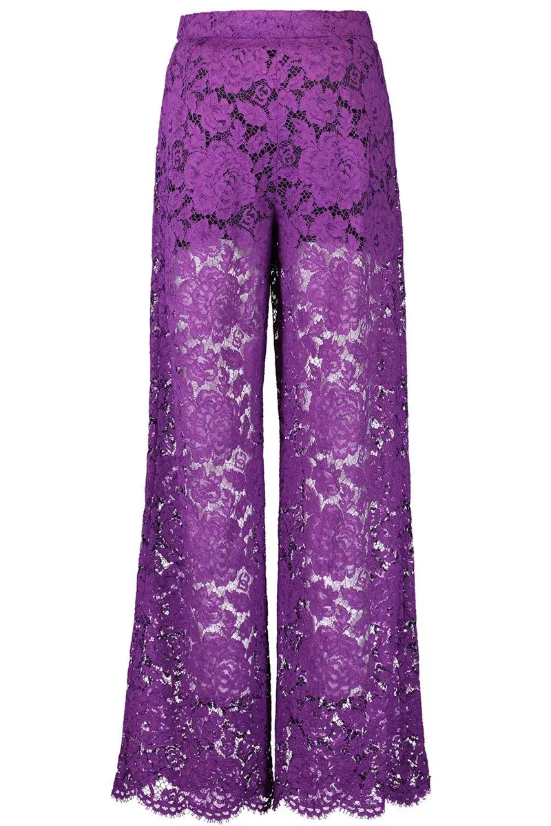 Dolce & Gabbana Flare Floral Logo Lace Pants | Thumbnail 5