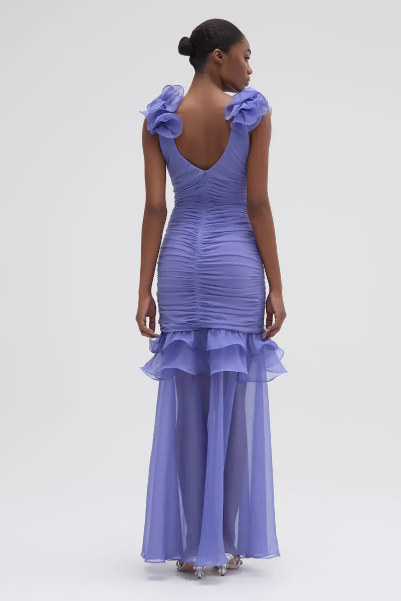PatBo SILK PLISSE FLUTTER GOWN | Thumbnail 3