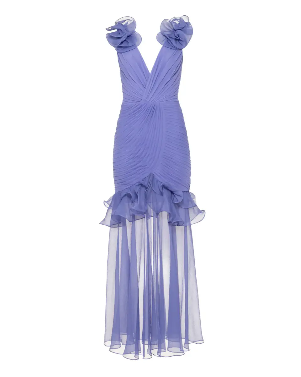 PatBo SILK PLISSE FLUTTER GOWN | Thumbnail 4