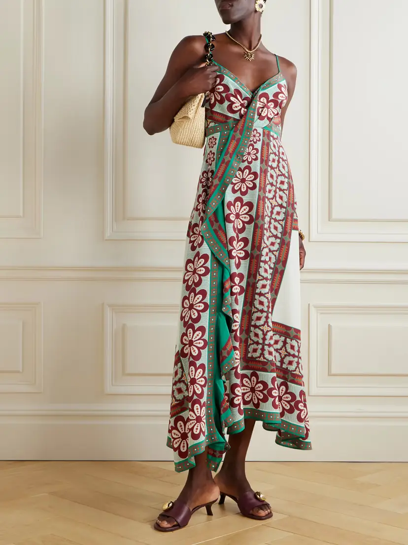 La DoubleJ Turn Around Wrap-effect Printed Silk-voile Midi Dress | Thumbnail 2