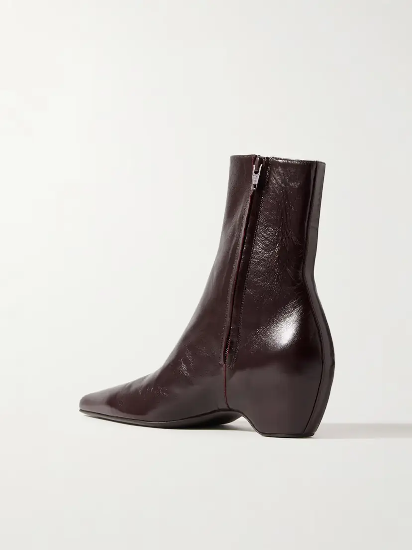 Khaite Sybil Glossed-leather Ankle Boots | Thumbnail 3 Khaite Sybil Glossed-leather Ankle Boots | Thumbnail 3