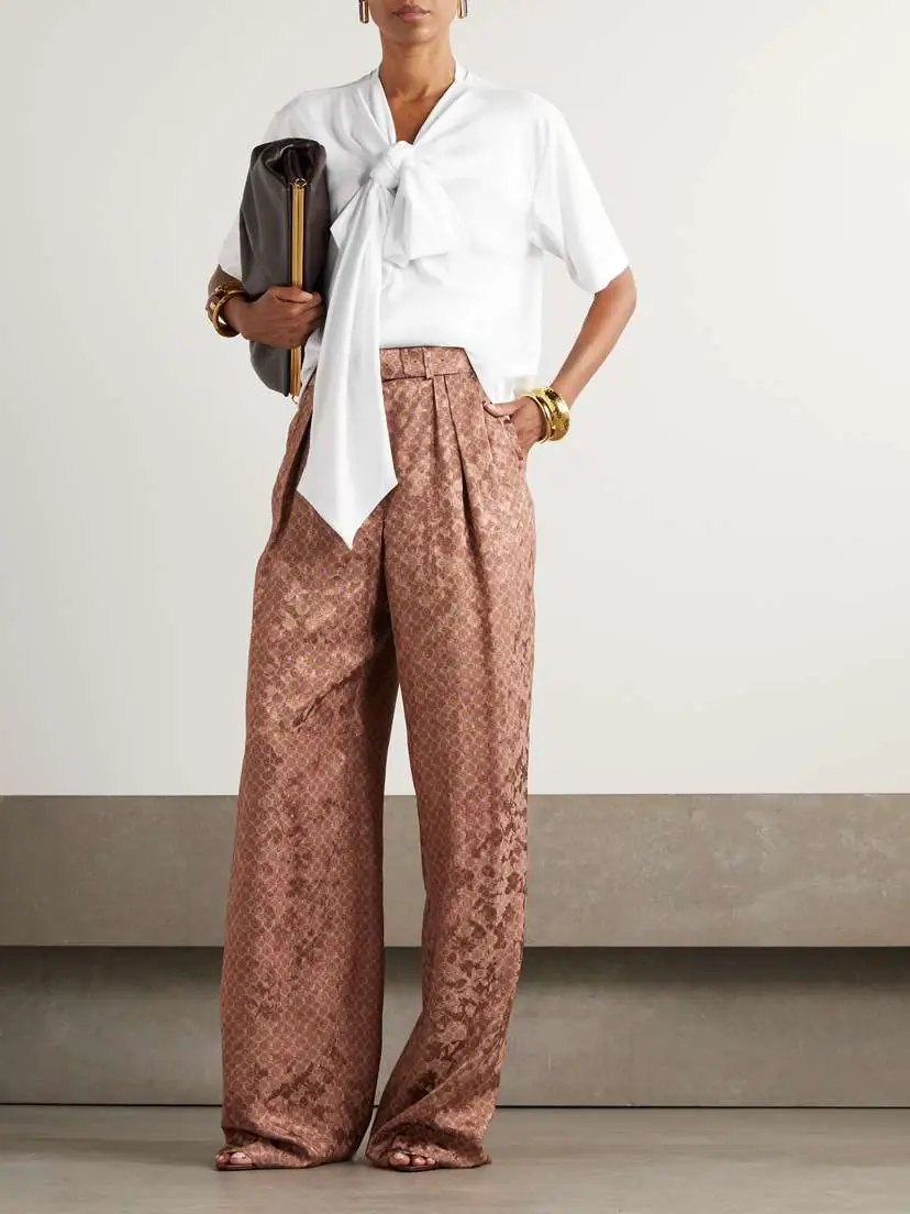Dries Van Noten Bow-detailed Organic Cotton-jersey Blouse | Thumbnail 2