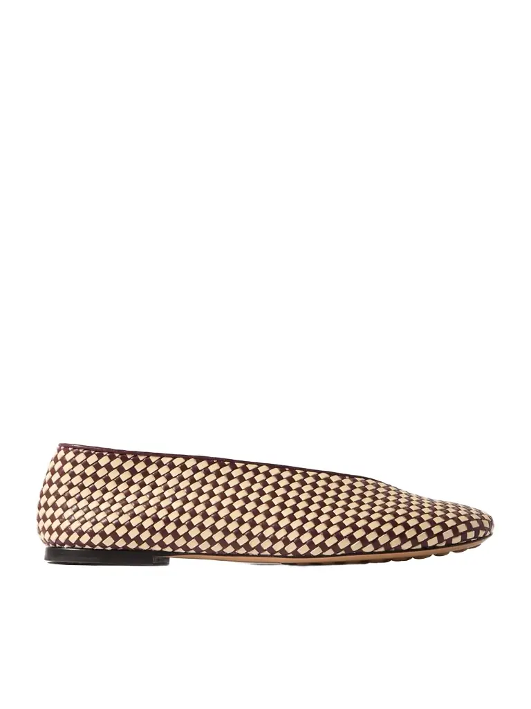 Bottega Veneta Two-tone Intrecciato Leather Ballet Flats | Image 1 Bottega Veneta Two-tone Intrecciato Leather Ballet Flats | Image 1