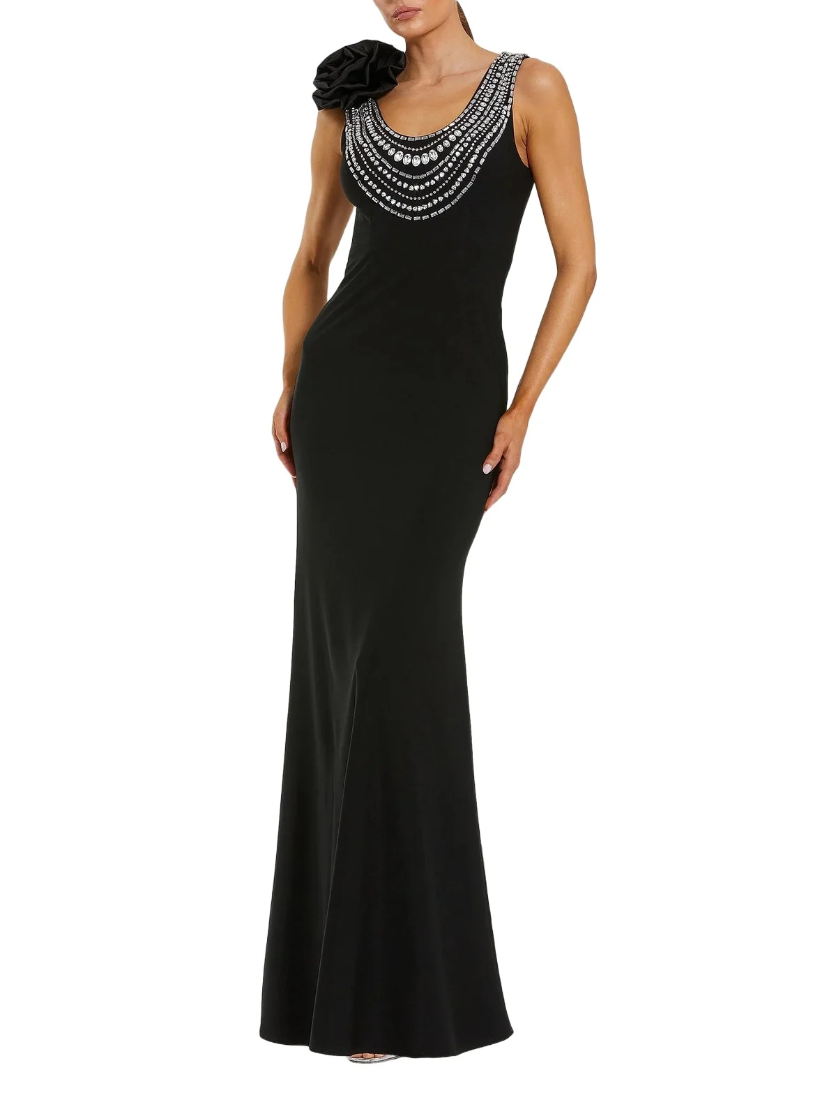 Women's Beaded Scoopneck Column Gown Women's Beaded Scoopneck Column Gown