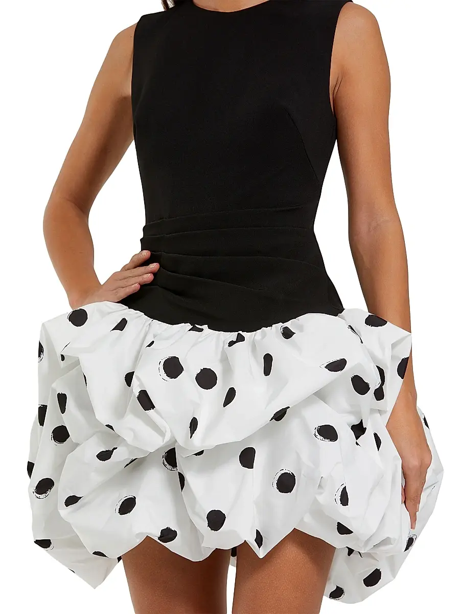 Mac Duggal Women's Polka Dot Crepe Minidress | Thumbnail 4 Mac Duggal Women's Polka Dot Crepe Minidress | Thumbnail 4