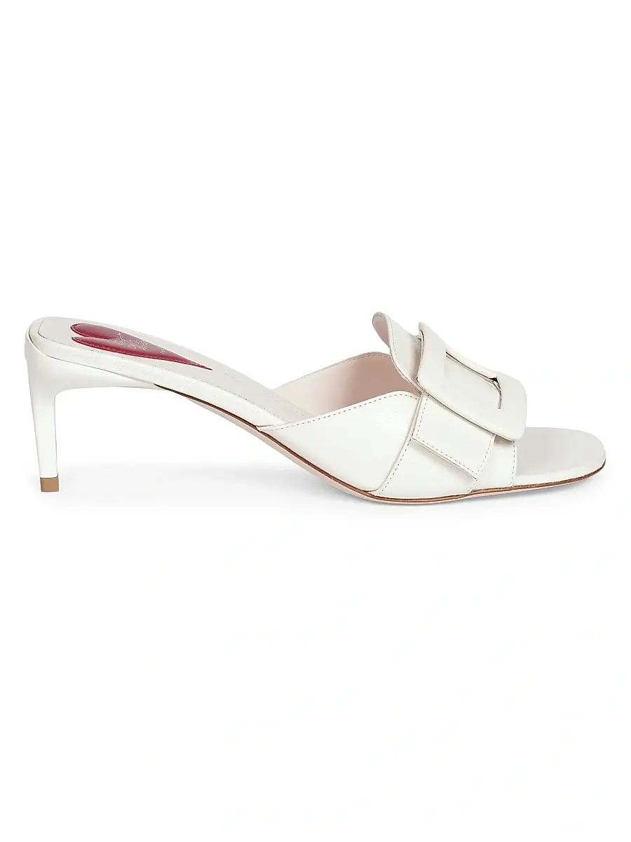 Roger Vivier Women's 55MM Leather Sandals - Cire | Image 1 Roger Vivier Women's 55MM Leather Sandals - Cire | Image 1