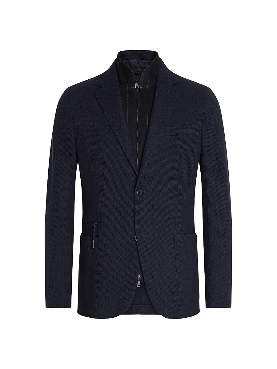 Zegna Men's High Performance Jersey Blazer Jacket | Thumbnail 2