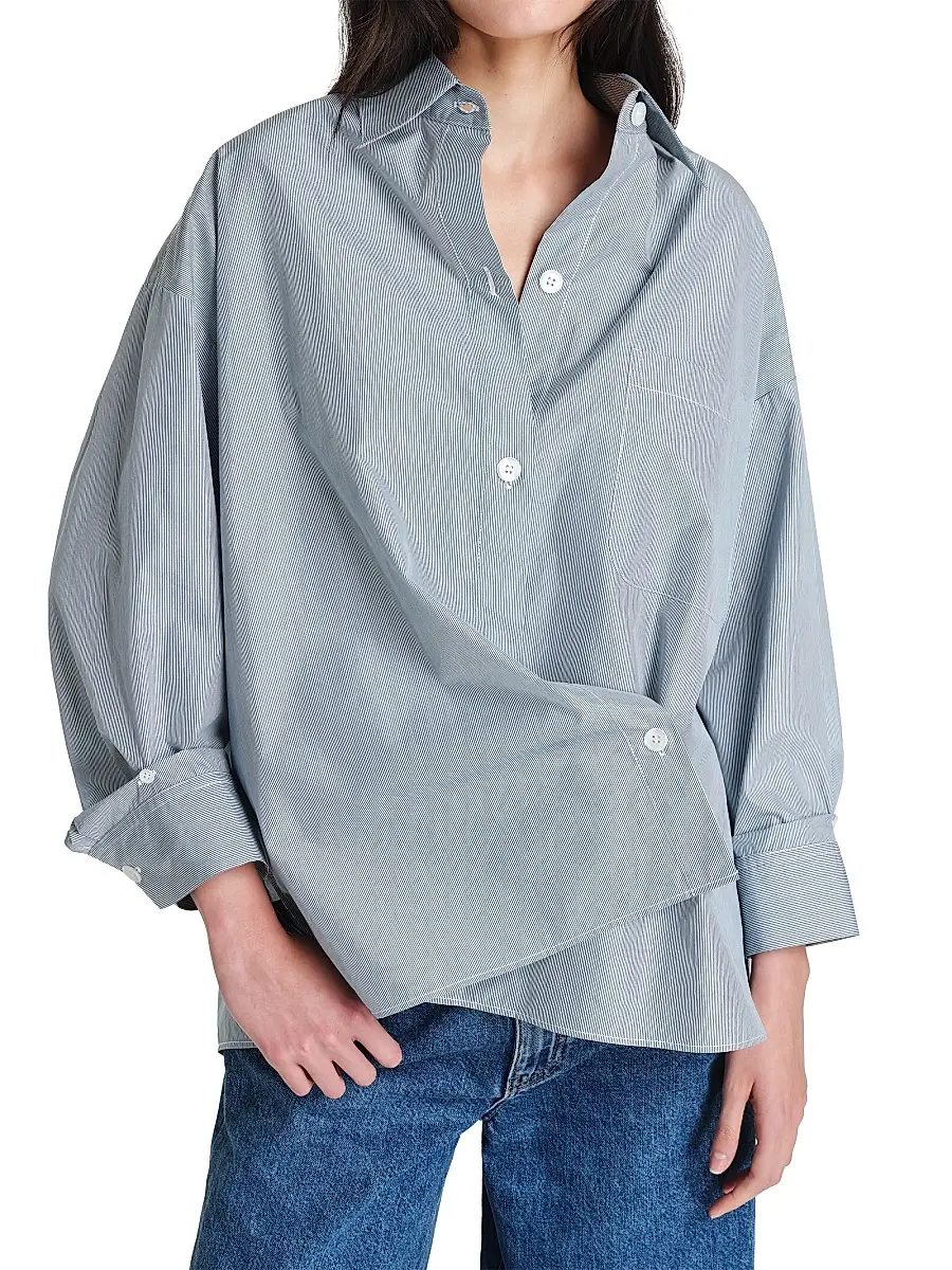 TWP Women's New Earl Cotton Shirt - Pinegrove White | Thumbnail 3 TWP Women's New Earl Cotton Shirt - Pinegrove White | Thumbnail 3