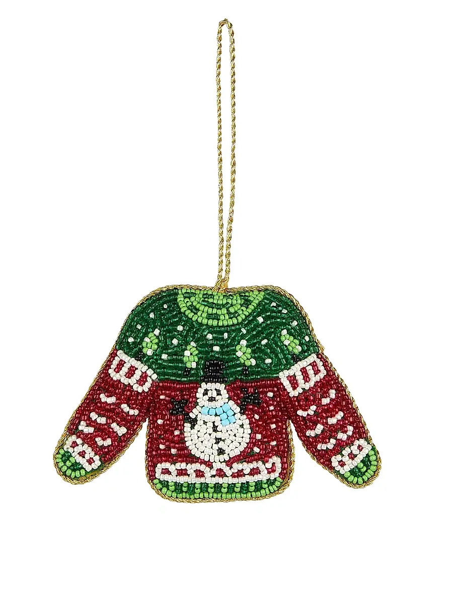 Sudha Pennathur Beaded Ugly Sweater Ornament | Thumbnail 2 Sudha Pennathur Beaded Ugly Sweater Ornament | Thumbnail 2