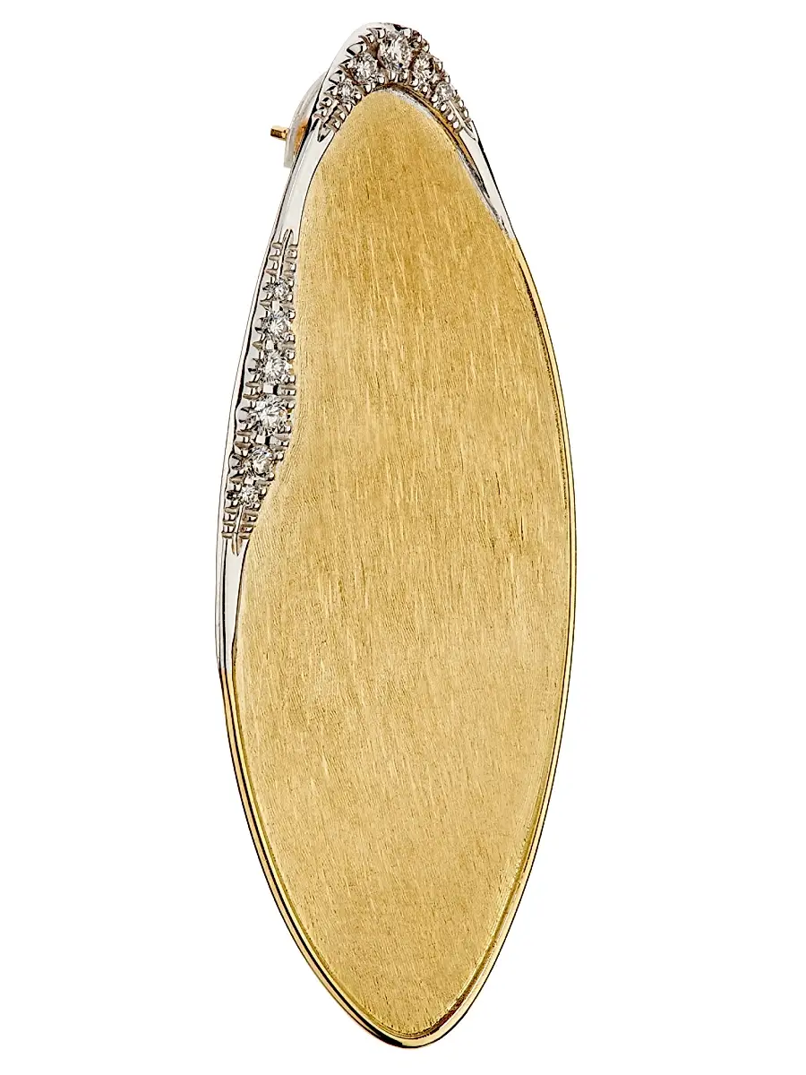 MARCO BICEGO Women's Lunaria Twist Two-Tone 18K Gold & 0.53 TCW Diamond Elongated Oval Stud Earrings | Thumbnail 4