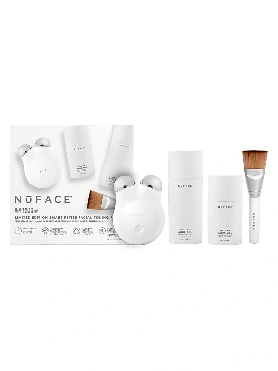 NUFACE Women's Mini+ Smart Petite Facial Toning Routine 4-Piece Set