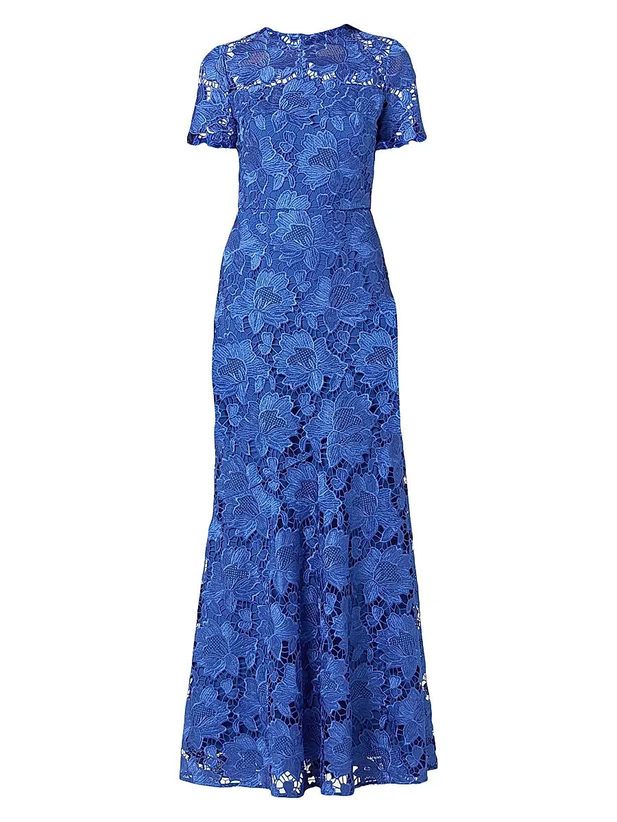 Shoshanna Women's Elie Lace Gown - Sapphire | Image 1 Shoshanna Women's Elie Lace Gown - Sapphire | Image 1