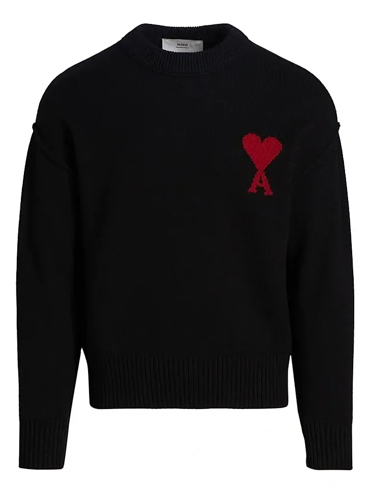 AMI PARIS Men's ADC Logo Wool Crewneck Sweater