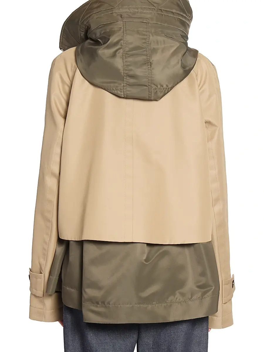 Sacai Women's Cotton Gabardine Blouson Jacket - Beige Dark Khaki | Thumbnail 5