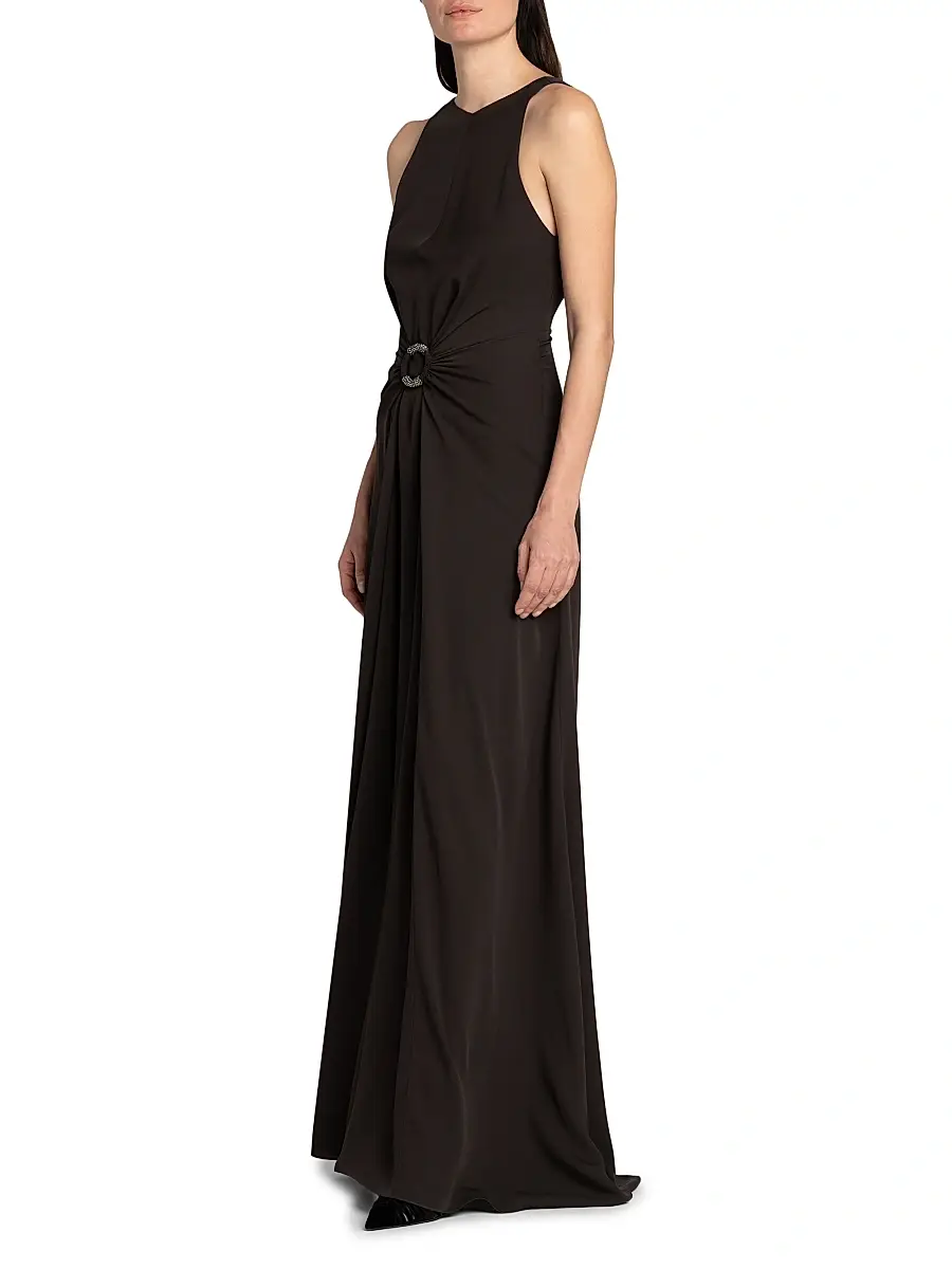 Giorgio Armani Women's Silk O-Ring Maxi Dress | Thumbnail 4 Giorgio Armani Women's Silk O-Ring Maxi Dress | Thumbnail 4