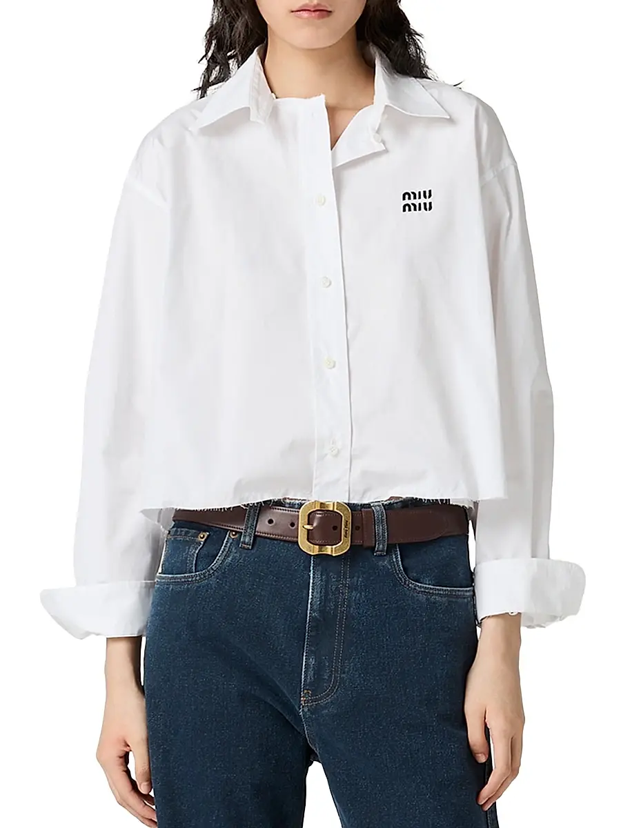 Miu Miu Women's Poplin Shirt - White | Thumbnail 2