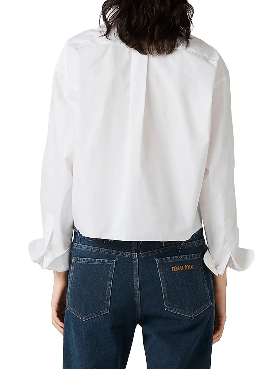 Miu Miu Women's Poplin Shirt - White | Thumbnail 3