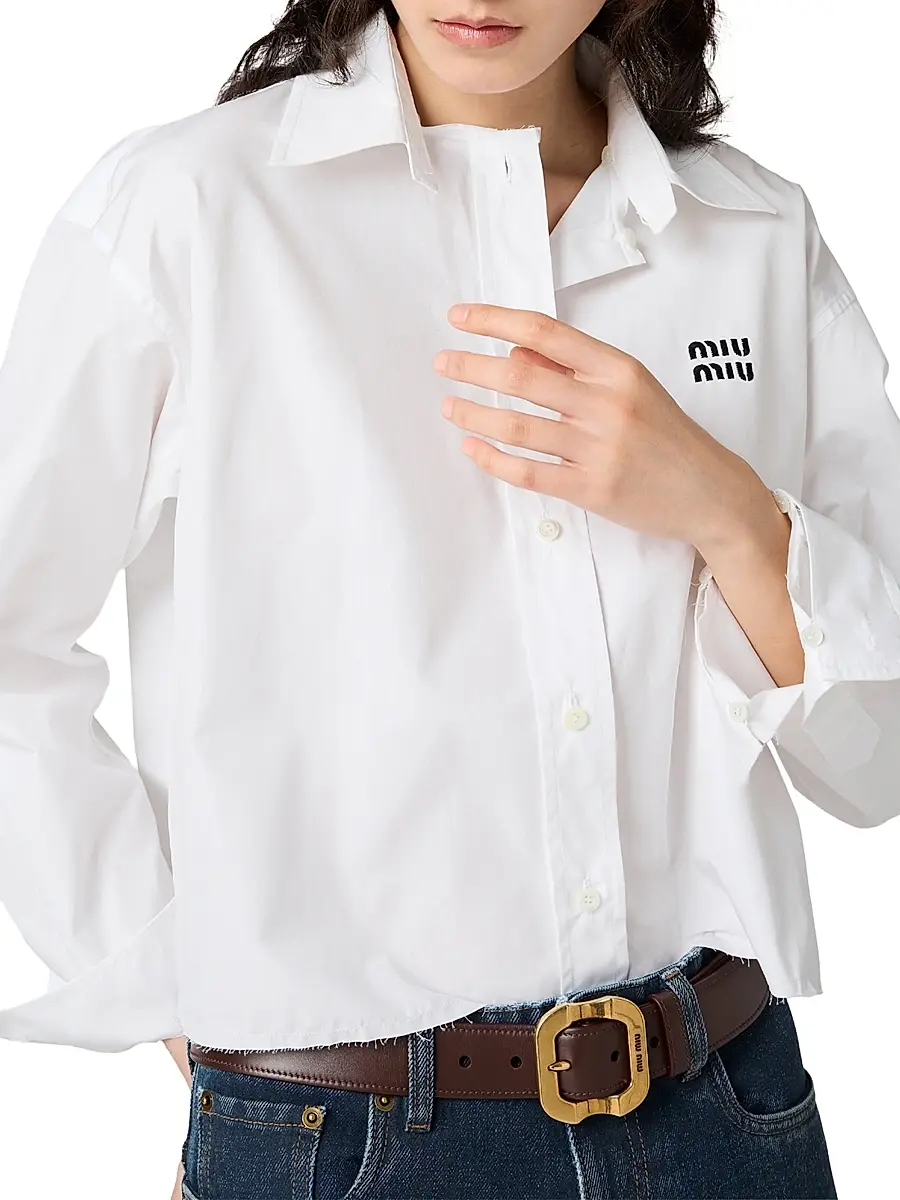 Miu Miu Women's Poplin Shirt - White | Thumbnail 5