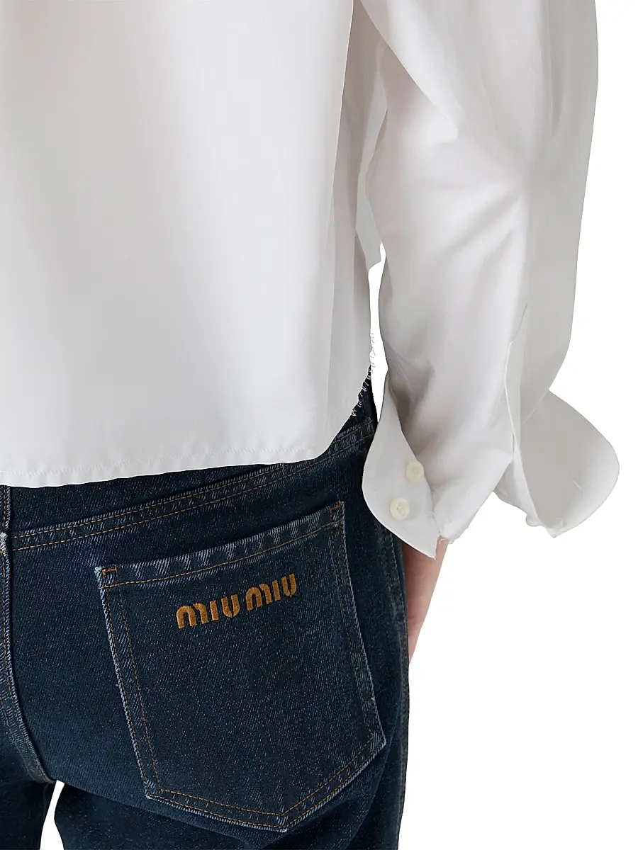 Miu Miu Women's Poplin Shirt - White | Thumbnail 6