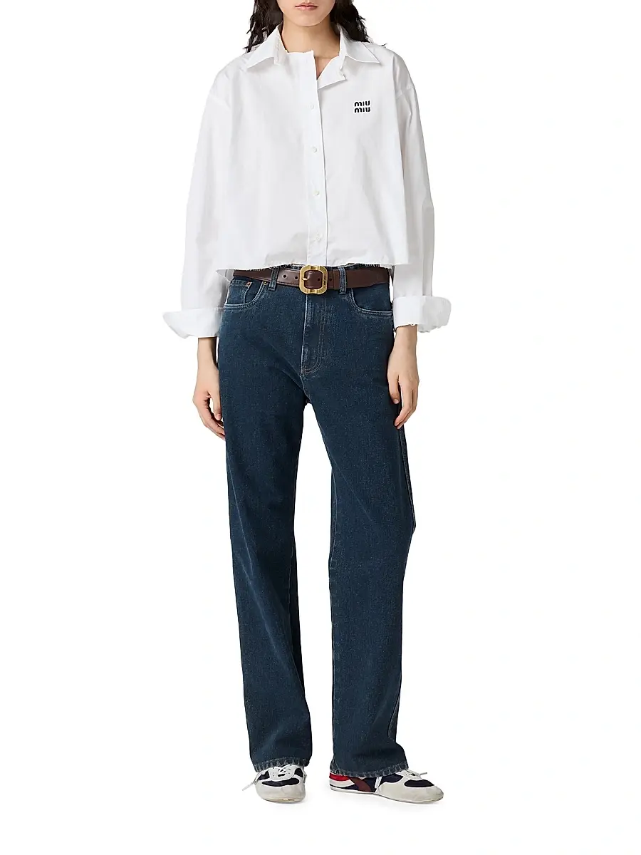 Miu Miu Women's Poplin Shirt - White | Thumbnail 7