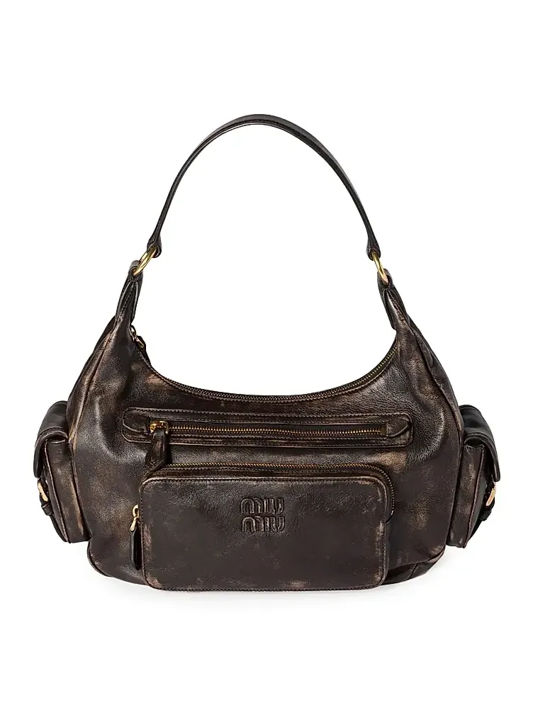 Women's Pocket Nappa Leather Shoulder Bag Women's Pocket Nappa Leather Shoulder Bag