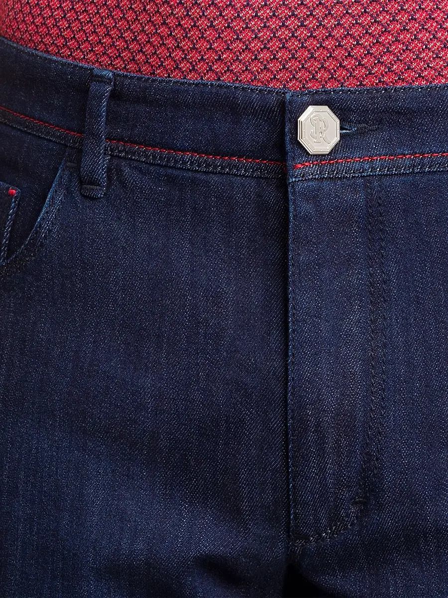 Stefano Ricci Men's Elegant Cotton-Blend Tapered Jeans | Thumbnail 6 Stefano Ricci Men's Elegant Cotton-Blend Tapered Jeans | Thumbnail 6