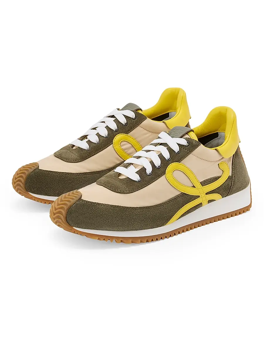 LOEWE Women's Flow Runner 2.0 Low-Top Sneakers - Cream Yellow Olive Green | Thumbnail 2 LOEWE Women's Flow Runner 2.0 Low-Top Sneakers - Cream Yellow Olive Green | Thumbnail 2