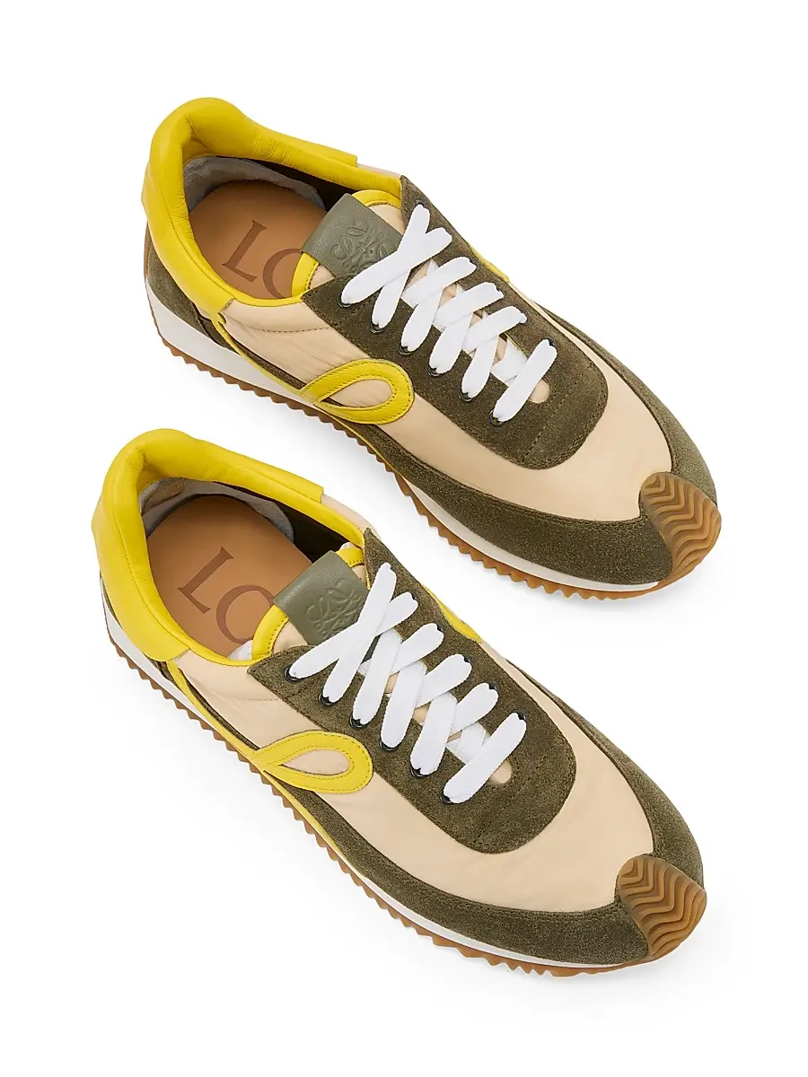 LOEWE Women's Flow Runner 2.0 Low-Top Sneakers - Cream Yellow Olive Green | Thumbnail 3 LOEWE Women's Flow Runner 2.0 Low-Top Sneakers - Cream Yellow Olive Green | Thumbnail 3