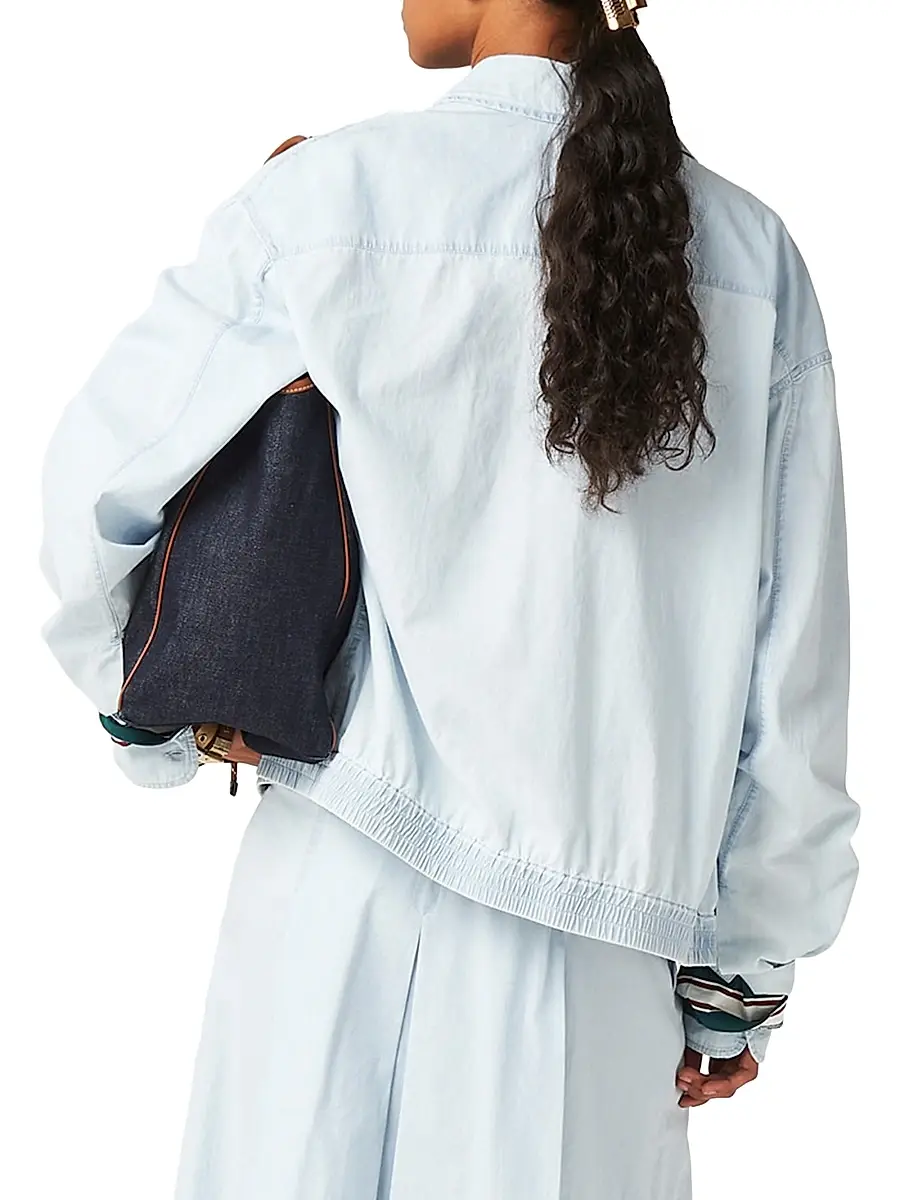 Miu Miu Women's Chambray Blouson Jacket | Thumbnail 3 Miu Miu Women's Chambray Blouson Jacket | Thumbnail 3