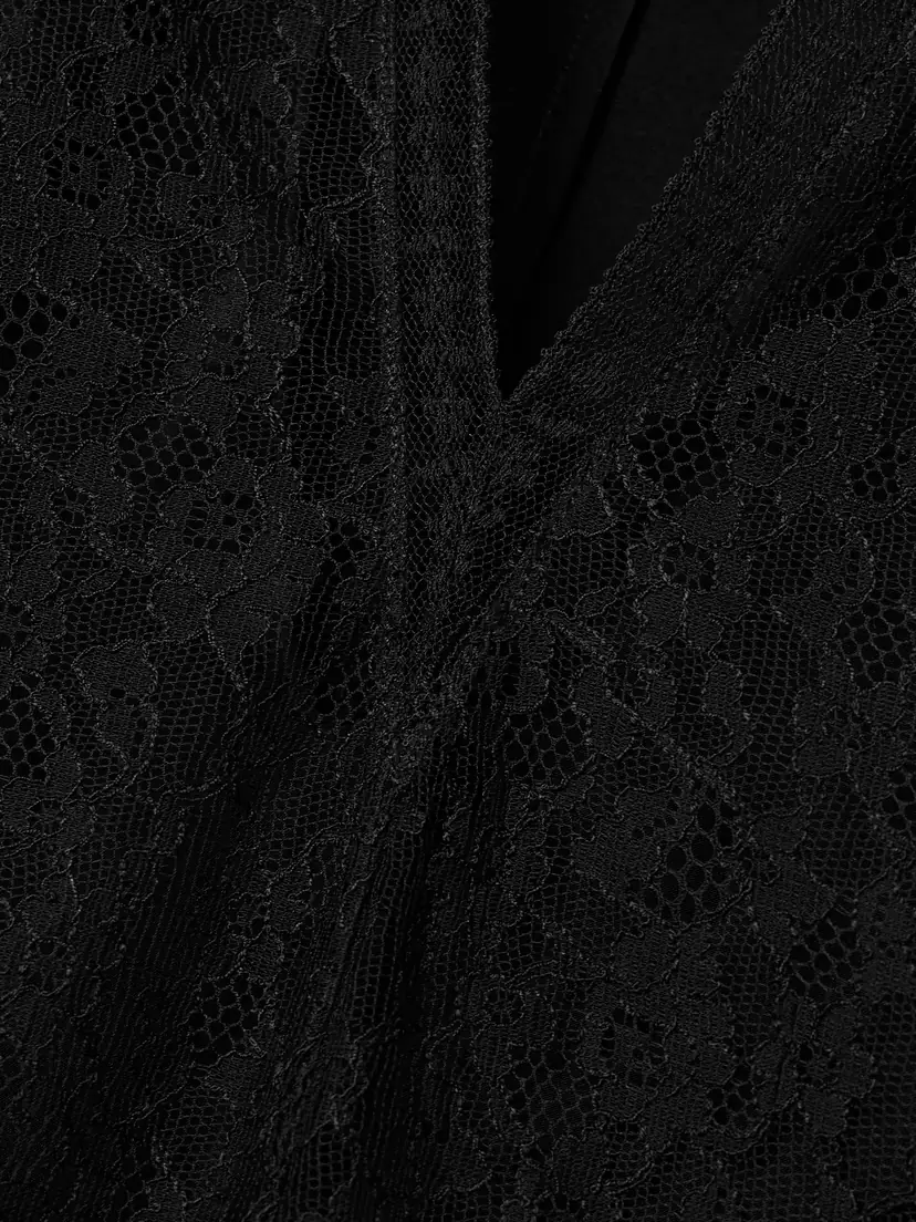 Brandon Maxwell The Eloise Chantilly Lace And Crepe Top | Thumbnail 4 Brandon Maxwell The Eloise Chantilly Lace And Crepe Top | Thumbnail 4
