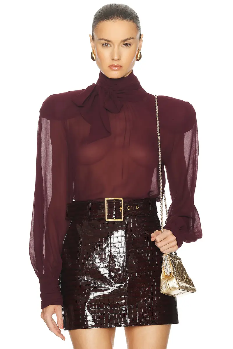 Rowen Rose Oversized Blouse With Bow-neck | Image 1 Rowen Rose Oversized Blouse With Bow-neck | Image 1