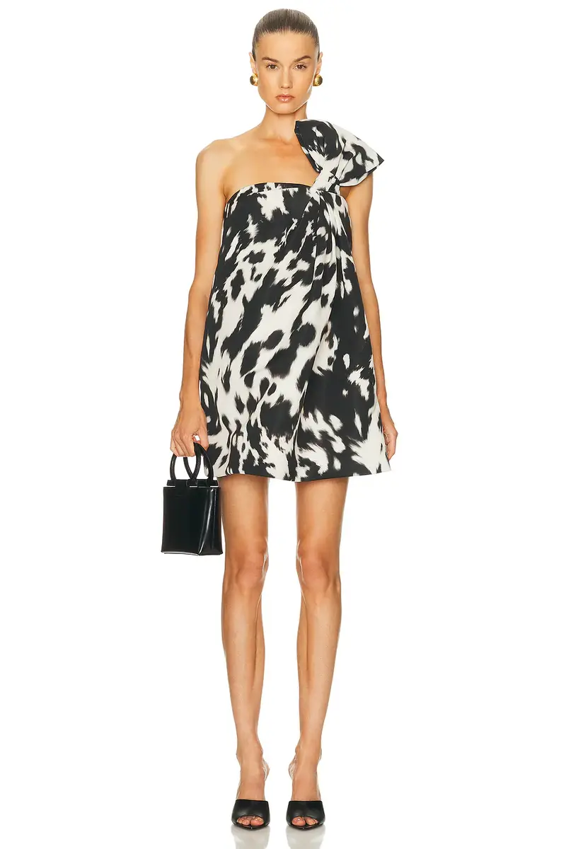 Oscar de la Renta One Shoulder Mini Dress