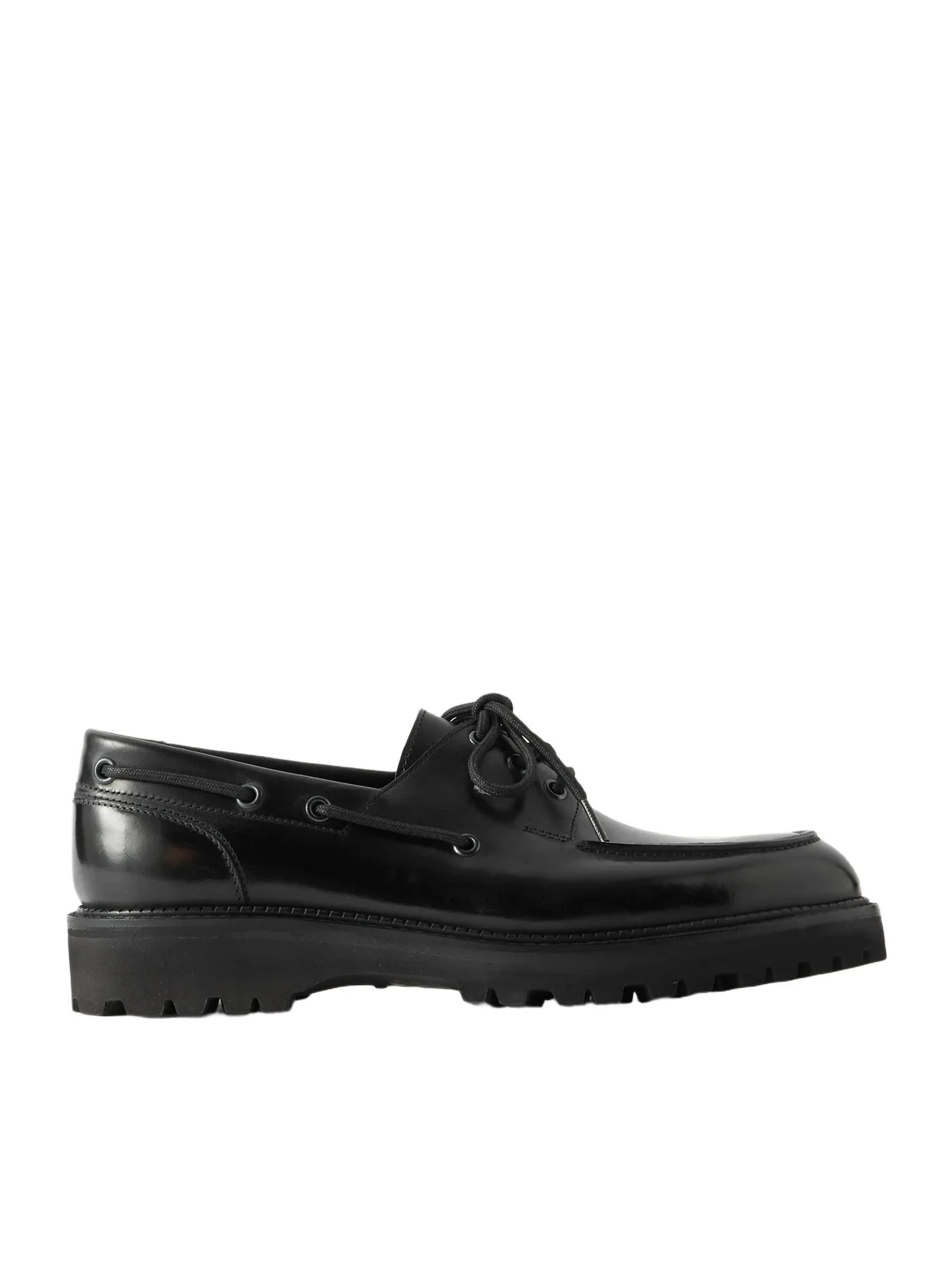 John Lobb Tide Glossed-Leather Boat Shoes - Men