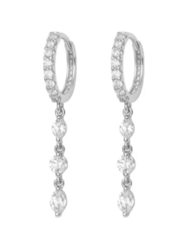0.82ct Diamond 18K Gold Dangle Oval Drop Hoop Earrings 0.82ct Diamond 18K Gold Dangle Oval Drop Hoop Earrings